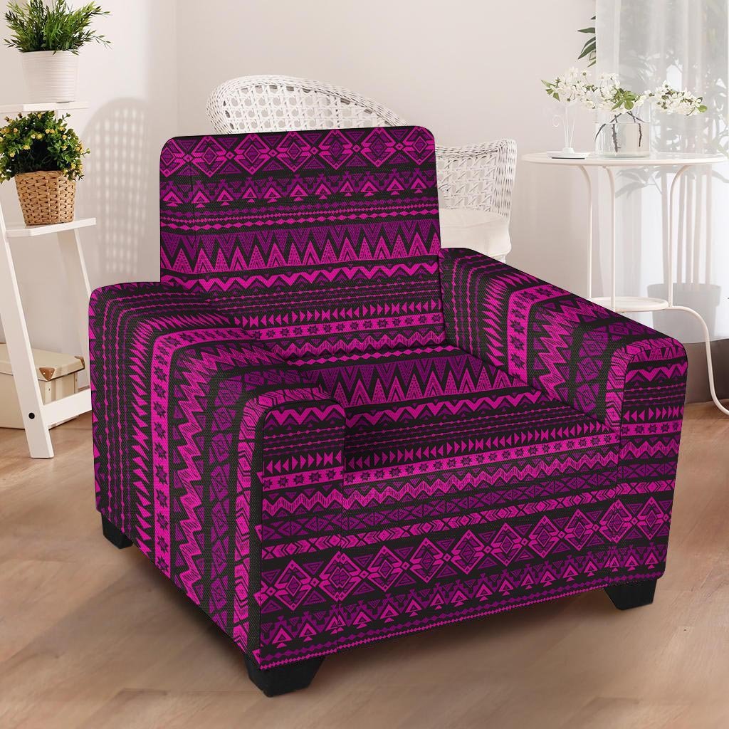 Neon Pink Ethic Aztec Print Armchair Cover-grizzshop