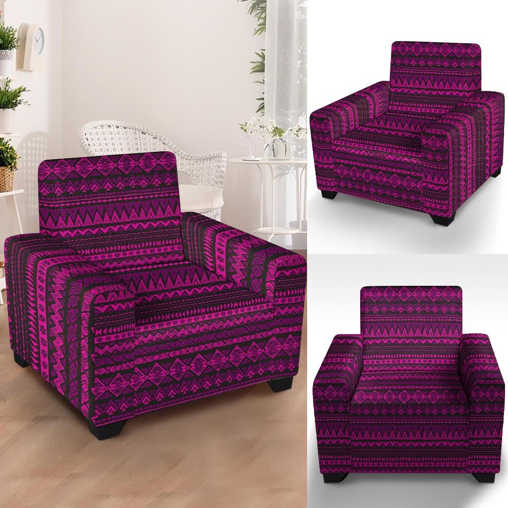 Neon Pink Ethic Aztec Print Armchair Cover-grizzshop