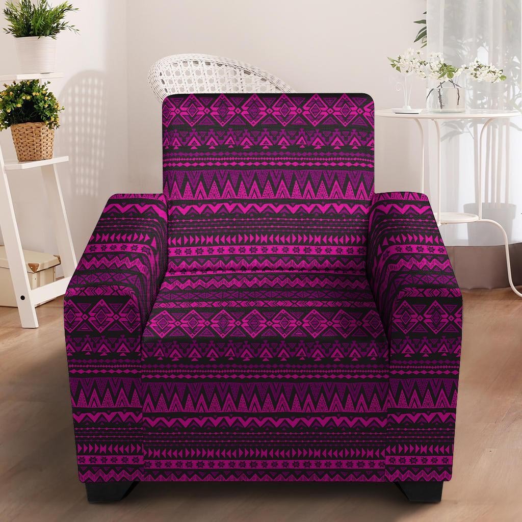 Neon Pink Ethic Aztec Print Armchair Cover-grizzshop