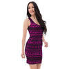 Neon Pink Ethic Aztec Print Bodycon Dress-grizzshop