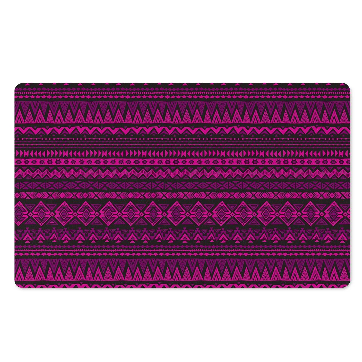 Neon Pink Ethic Aztec Print Door Mat-grizzshop