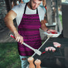 Neon Pink Ethic Aztec Print Men's Apron-grizzshop