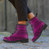 Neon Pink Ethic Aztec Print Men's Boots-grizzshop