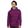 Neon Pink Ethic Aztec Print Men's Hoodie-grizzshop