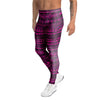 Neon Pink Ethic Aztec Print Men's Leggings-grizzshop