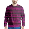 Neon Pink Ethic Aztec Print Men's Sweatshirt-grizzshop