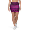 Neon Pink Ethic Aztec Print Mini Skirt-grizzshop