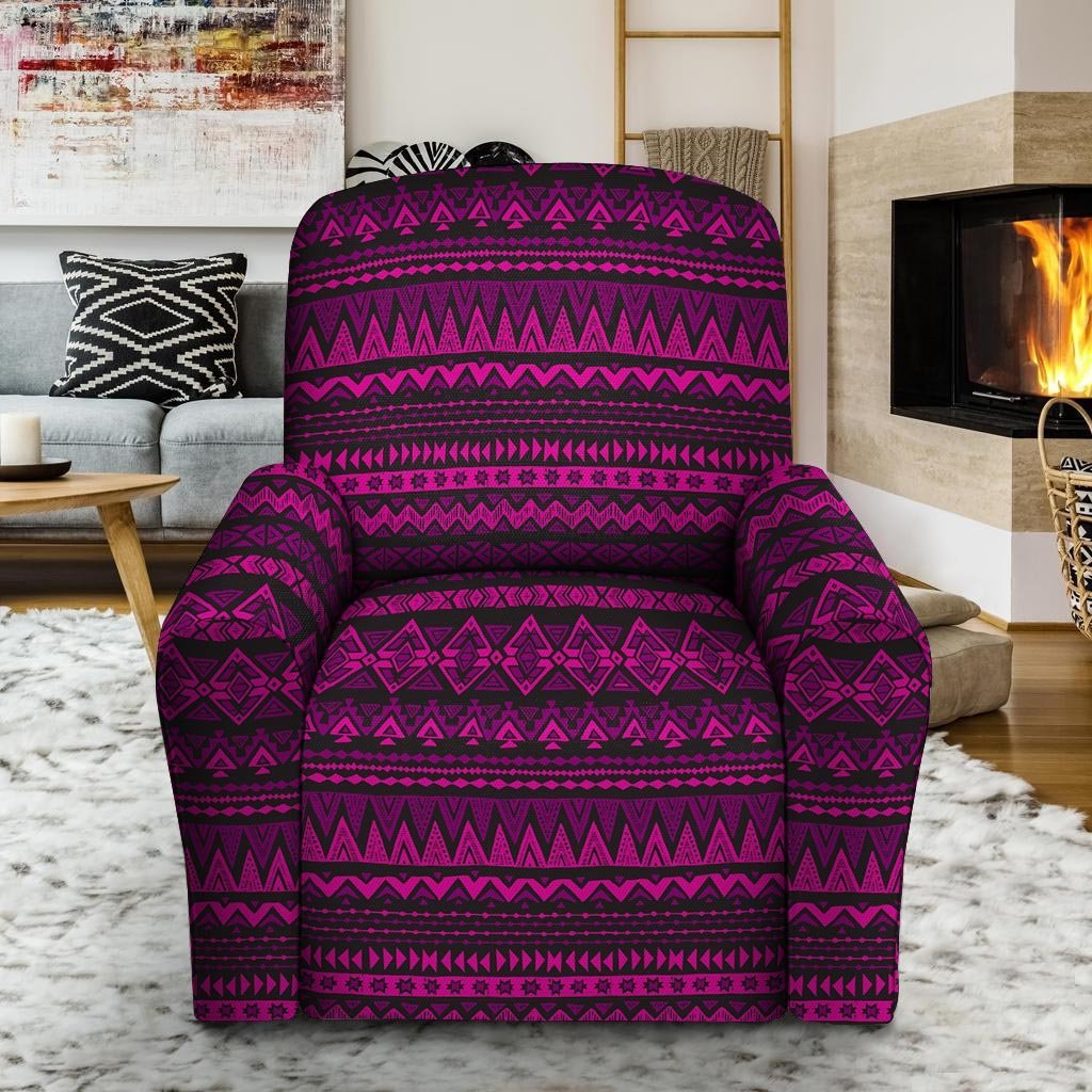 Neon Pink Ethic Aztec Print Recliner Cover-grizzshop