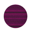 Neon Pink Ethic Aztec Print Round Rug-grizzshop