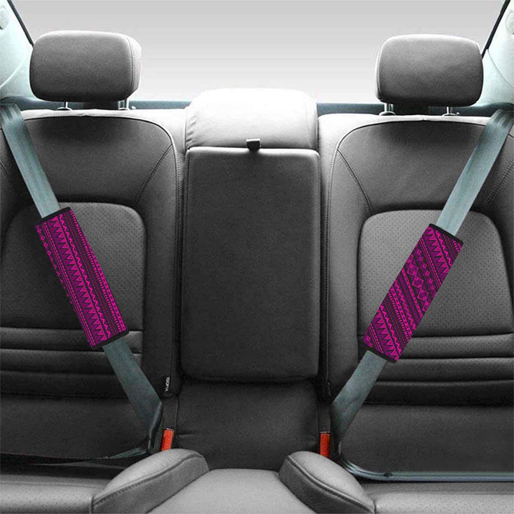 Neon Pink Ethic Aztec Print Seat Belt Cover-grizzshop