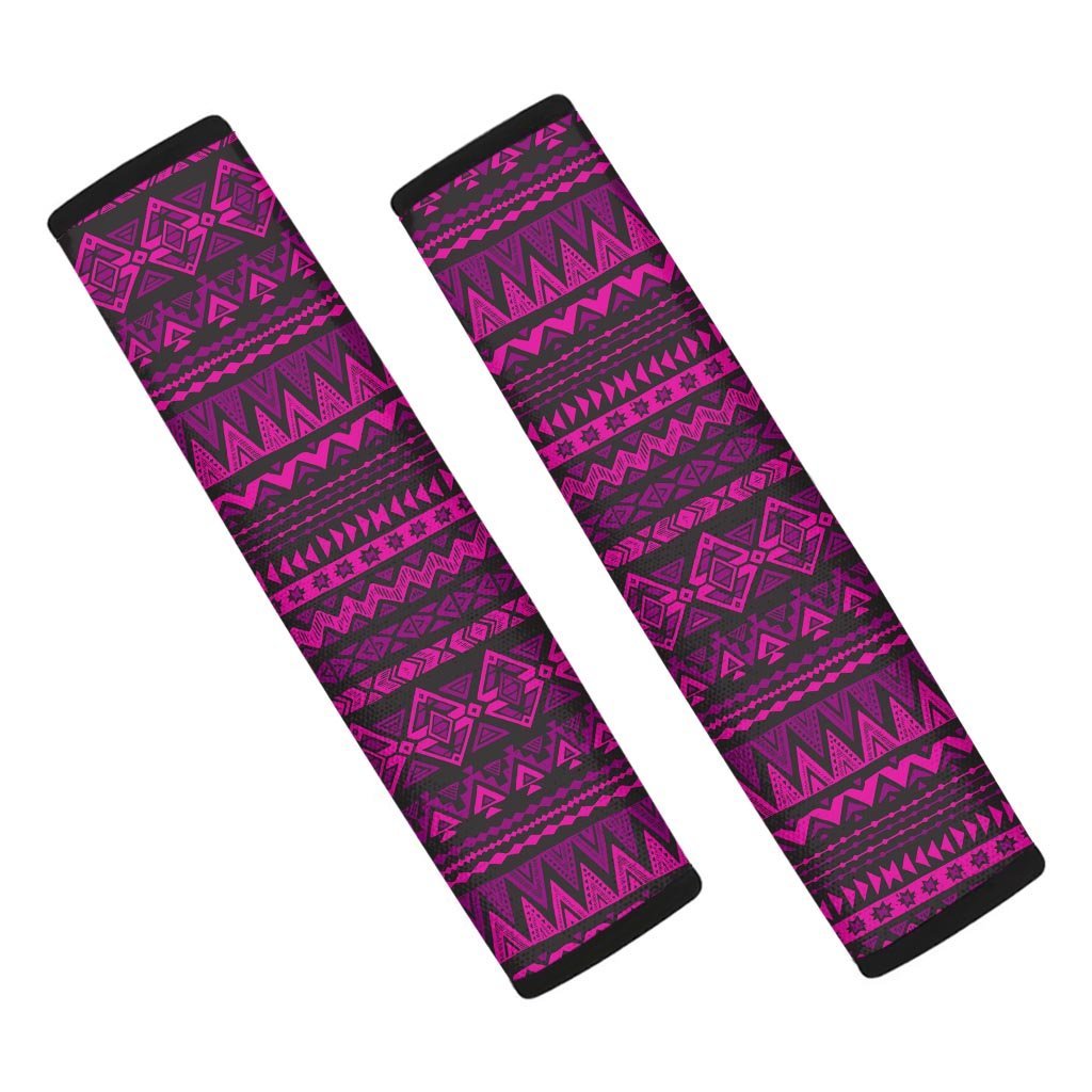 Neon Pink Ethic Aztec Print Seat Belt Cover-grizzshop