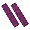 Neon Pink Ethic Aztec Print Seat Belt Cover-grizzshop