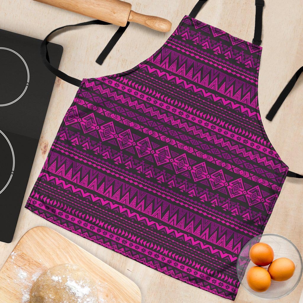 Neon Pink Ethic Aztec Print Women's Apron-grizzshop