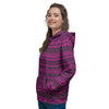 Neon Pink Ethic Aztec Print Women's Hoodie-grizzshop