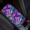 Neon Purple Tropical Palm Tree Butterfly Print Car Console Cover-grizzshop