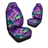 Neon Purple Tropical Palm Tree Butterfly Print Car Seat Covers-grizzshop