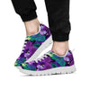 Neon Purple Tropical Palm Tree Butterfly Print Men's Sneakers-grizzshop