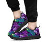 Neon Purple Tropical Palm Tree Butterfly Print Men's Sneakers-grizzshop