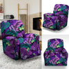 Neon Purple Tropical Palm Tree Butterfly Print Recliner Cover-grizzshop