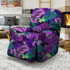 Neon Purple Tropical Palm Tree Butterfly Print Recliner Cover-grizzshop