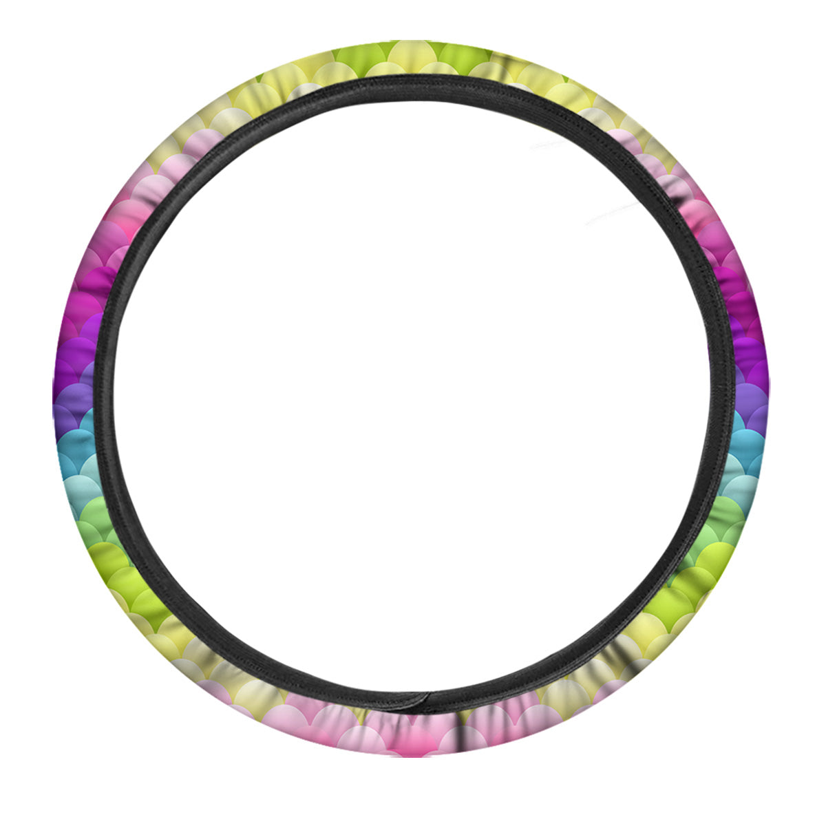 Neon Rainbow Light Blobs Print Pattern Car Steering Wheel Cover-grizzshop