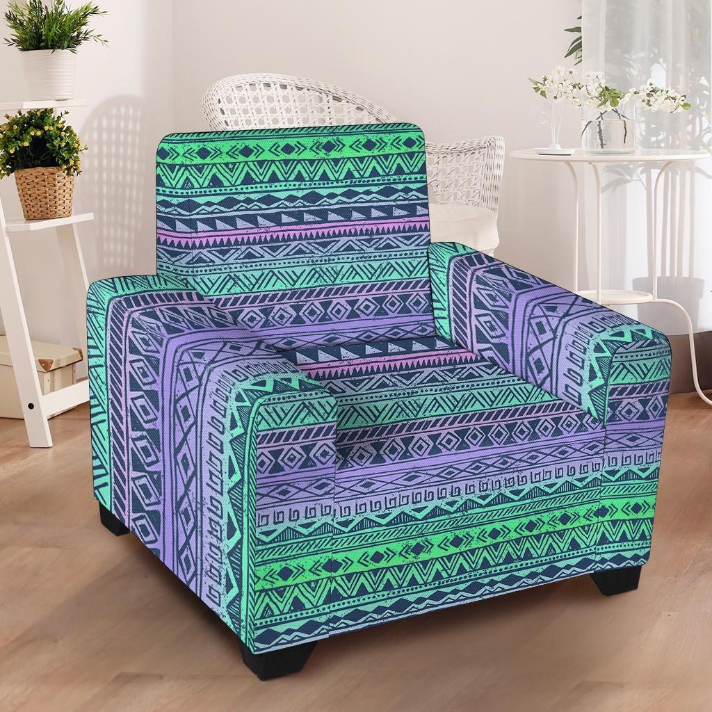 Neon Tribal Aztec Hand Drawn Armchair Cover-grizzshop