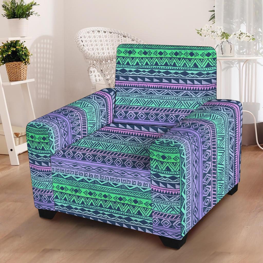 Neon Tribal Aztec Hand Drawn Armchair Cover-grizzshop