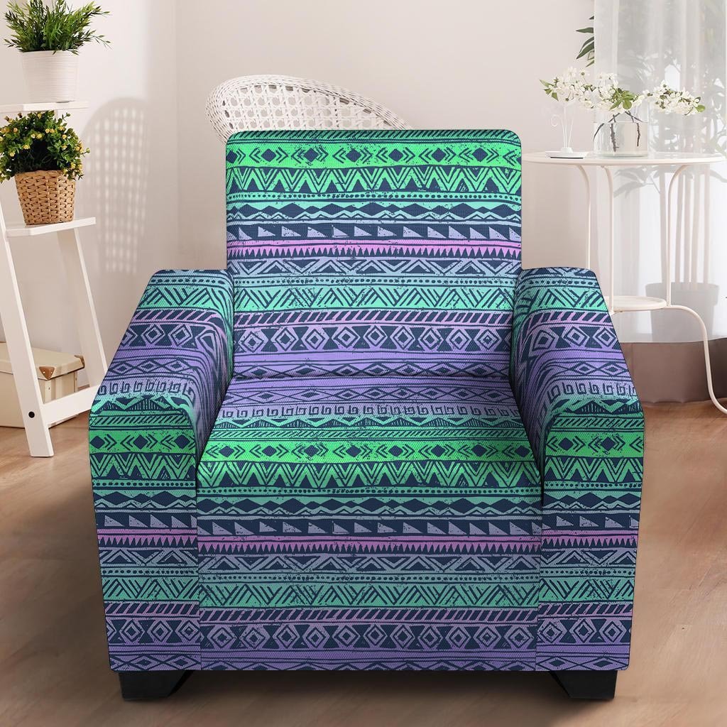 Neon Tribal Aztec Hand Drawn Armchair Cover-grizzshop