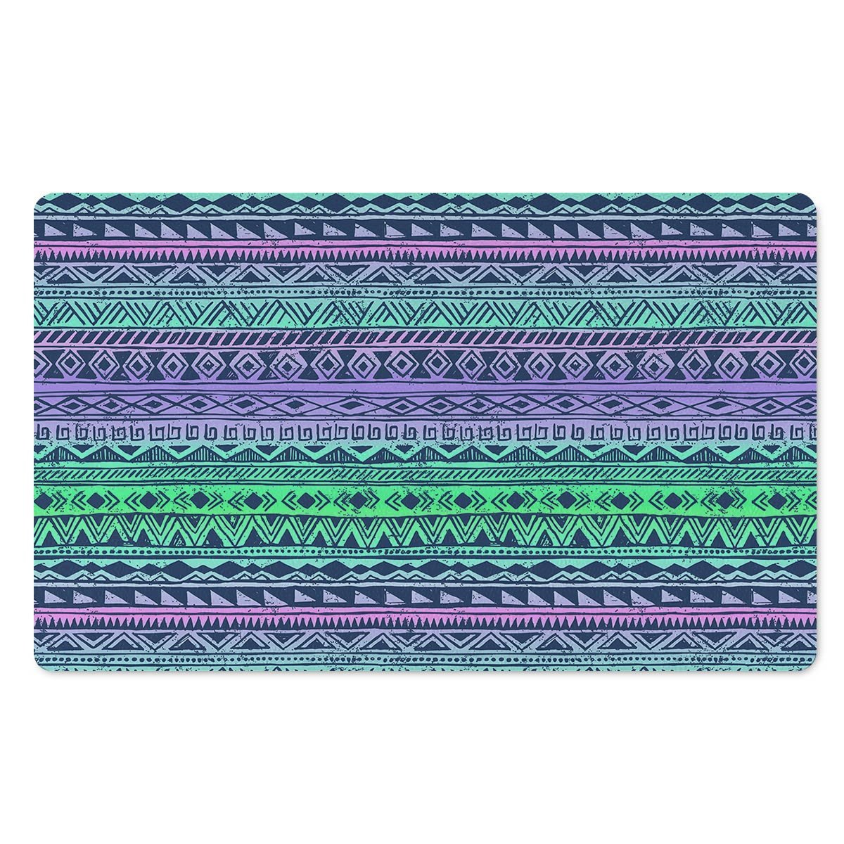 Neon Tribal Aztec Hand Drawn Door Mat-grizzshop