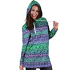 Neon Tribal Aztec Hand Drawn Hoodie Dress-grizzshop