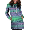 Neon Tribal Aztec Hand Drawn Hoodie Dress-grizzshop