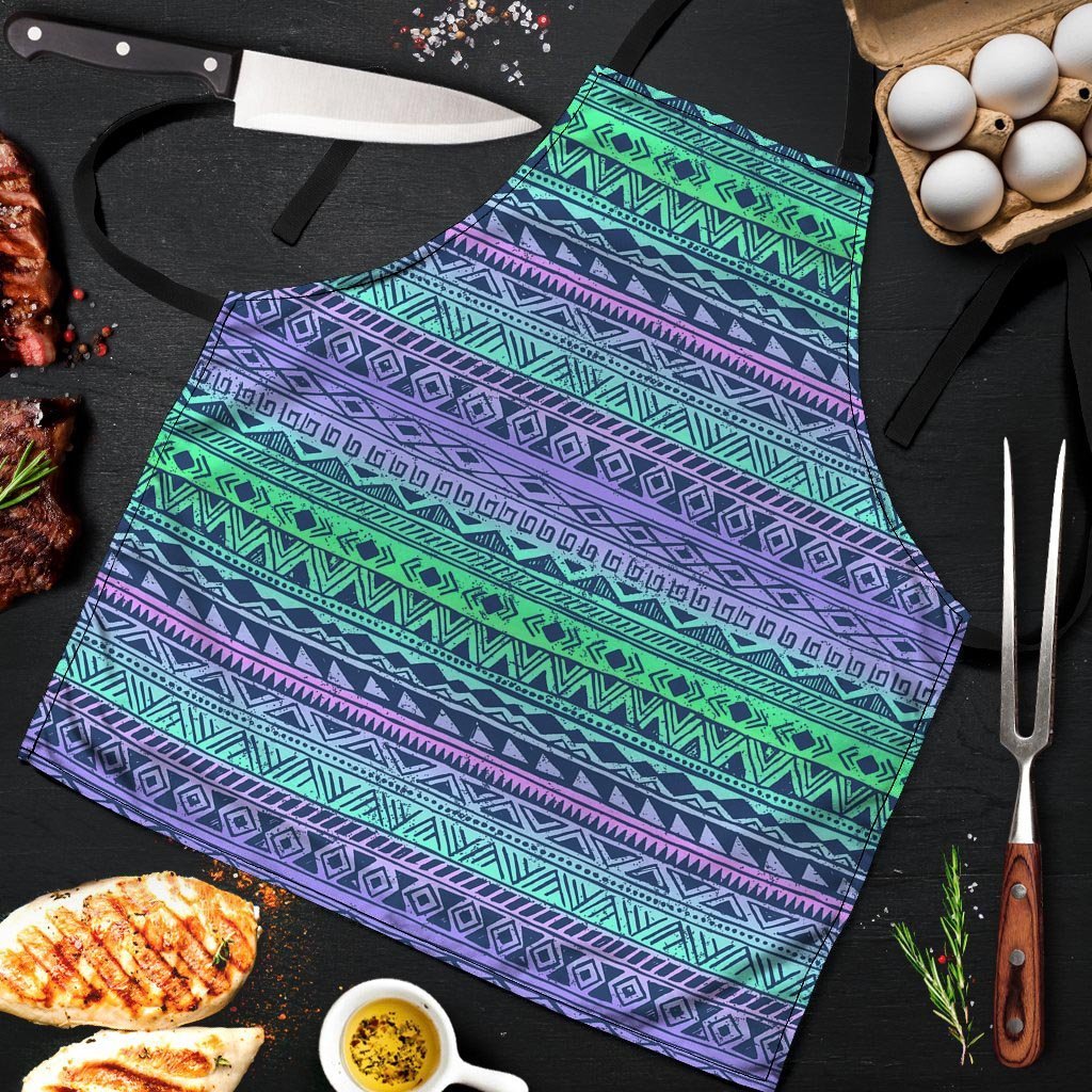 Neon Tribal Aztec Hand Drawn Men's Apron-grizzshop