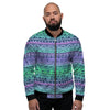 Neon Tribal Aztec Hand Drawn Men's Bomber Jacket-grizzshop