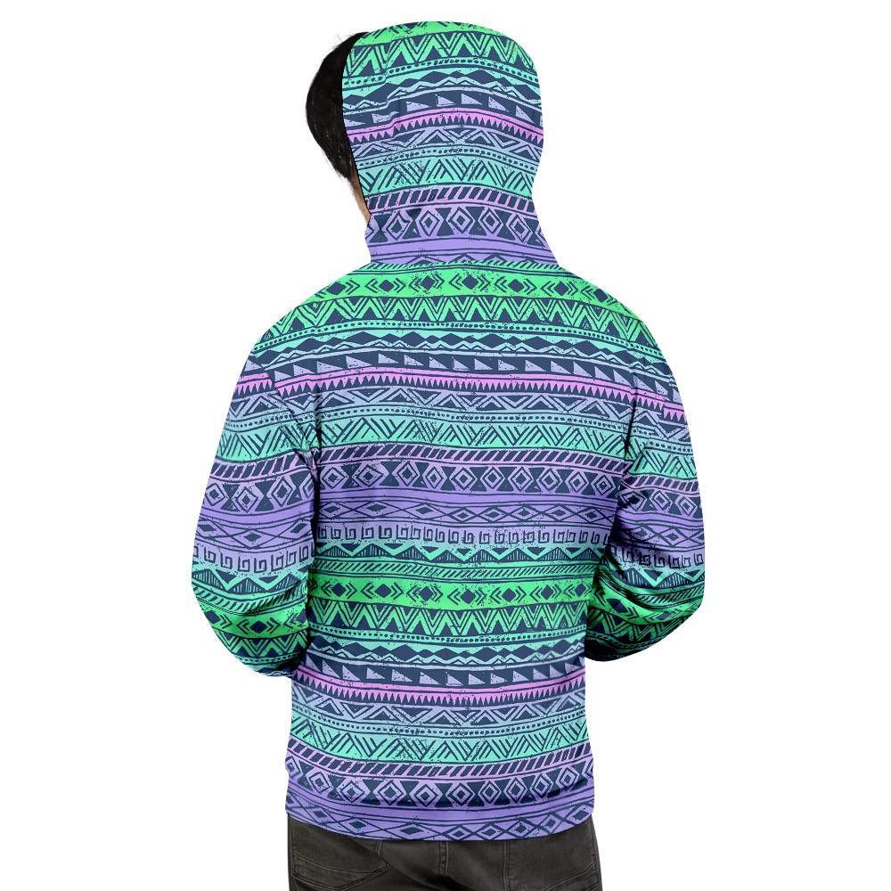 Neon Tribal Aztec Hand Drawn Men's Hoodie-grizzshop