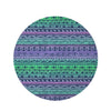 Neon Tribal Aztec Hand Drawn Round Rug-grizzshop