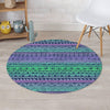 Neon Tribal Aztec Hand Drawn Round Rug-grizzshop