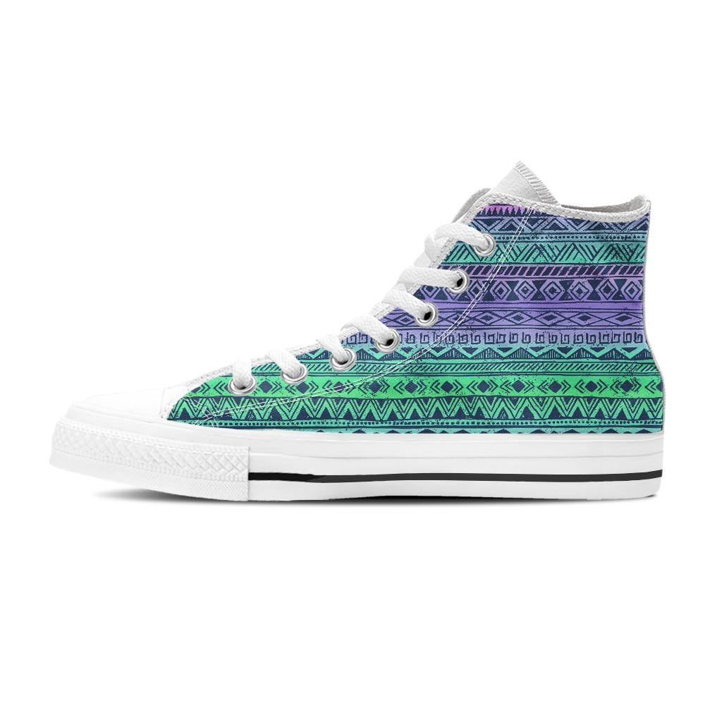Neon Tribal Aztec Hand Drawn Women's High Top Shoes-grizzshop