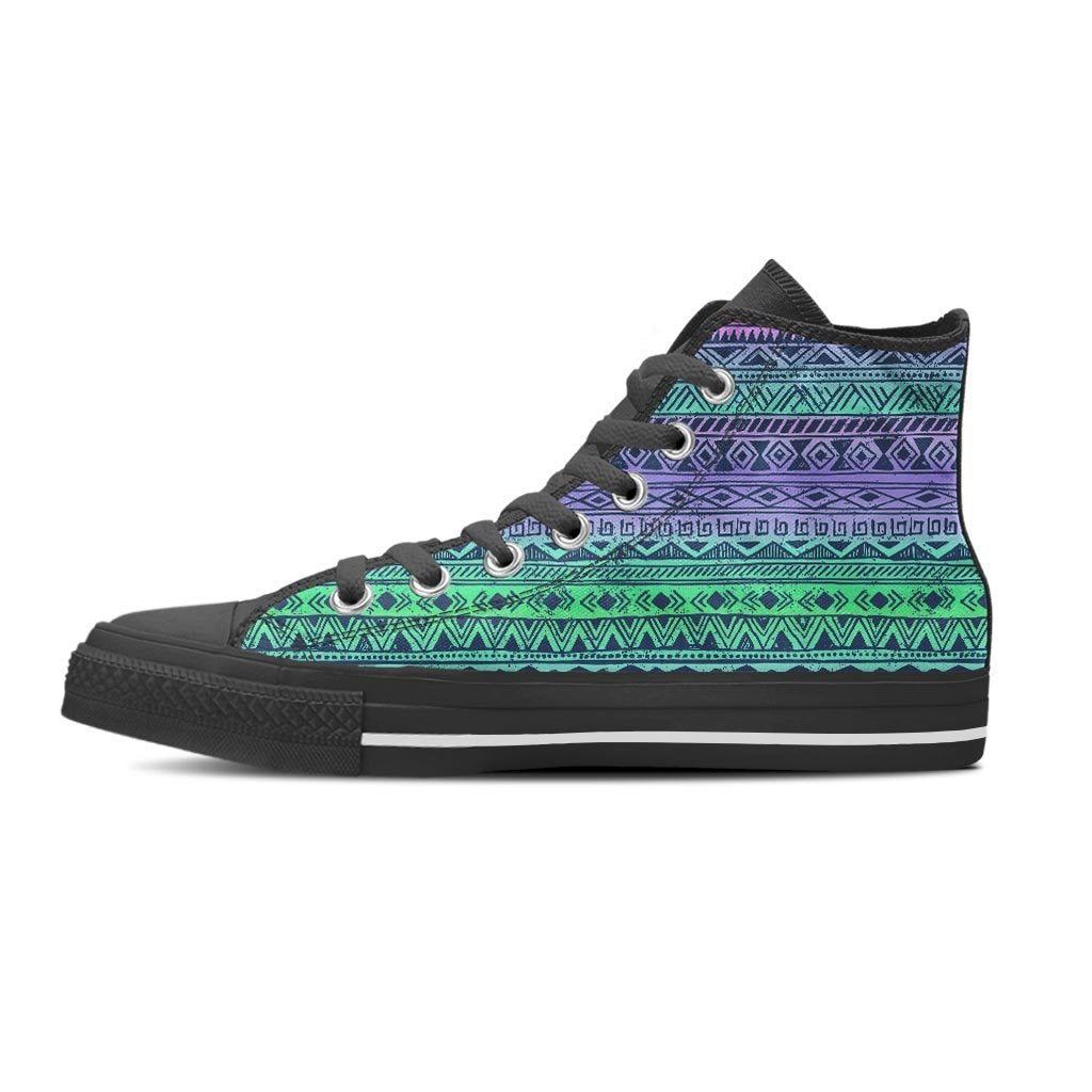 Neon Tribal Aztec Hand Drawn Women's High Top Shoes-grizzshop