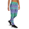 Neon Tribal Aztec Hand Drawn Women's Joggers-grizzshop