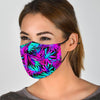 Neon Tropical Palm Leaves Hawaiian Pattern Print Face Mask-grizzshop