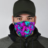 Neon Tropical Palm Leaves Hawaiian Pattern Print Face Mask-grizzshop