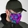 Neon Tropical Palm Leaves Hawaiian Pattern Print Face Mask-grizzshop