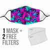 Neon Tropical Palm Leaves Hawaiian Pattern Print Face Mask-grizzshop