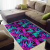 Neon Tropical Palm Leaves Hawaiian Pattern Print Floor Mat-grizzshop