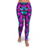 Neon Tropical Palm Leaves Hawaiian Pattern Print Pattern Women Leggings-grizzshop