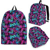Neon Tropical Palm Leaves Hawaiian Pattern Print Premium Backpack-grizzshop