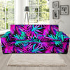 Neon Tropical Palm Leaves Hawaiian Pattern Print Sofa Covers-grizzshop