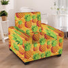 Neon Yellow Pineapple Hawaiian Print Armchair Cover-grizzshop