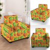 Neon Yellow Pineapple Hawaiian Print Armchair Cover-grizzshop