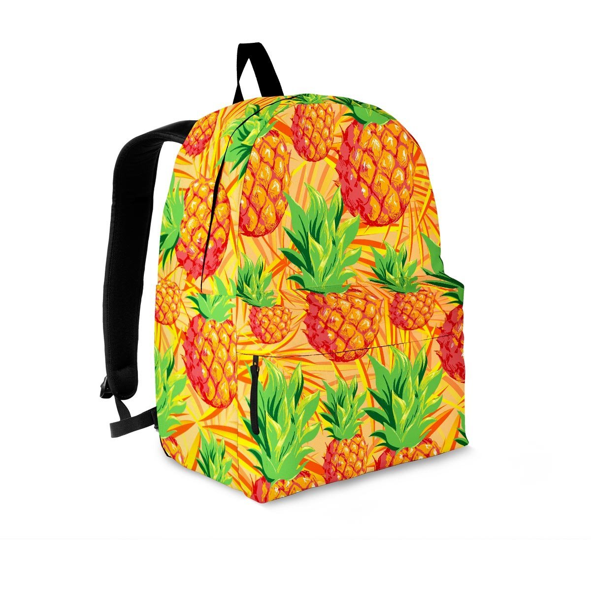 Neon Yellow Pineapple Hawaiian Print Backpack-grizzshop